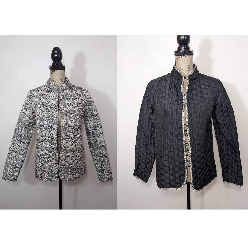 NWT Croft & Barrow Women Quilted Reversible Open Front Jacket Size Small S